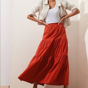 Banana Republic Tiered Poplin Maxi Skirt
